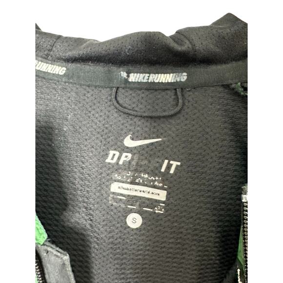 Nike Dri-Fit Running Green & Black Full-Zip Hooded Jacket Women's Small - Picture 8 of 9
